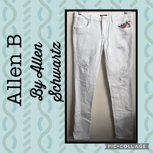 Allen B. By Allen Schwartz | Jeans | Allen B White Distressed Jeans ...